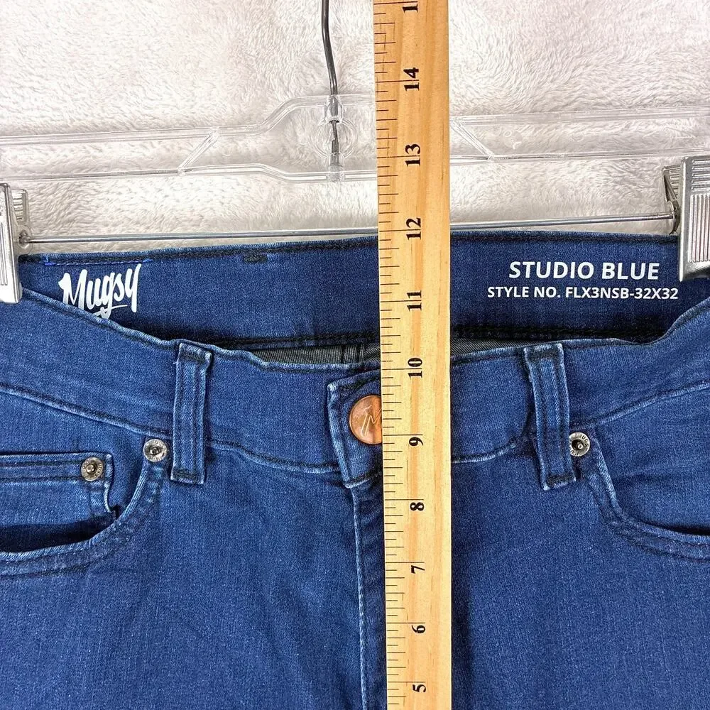 Mugsy Jeans Mens 32x32 Studio Blues Stretch Slim Straight Preppy Going Out
